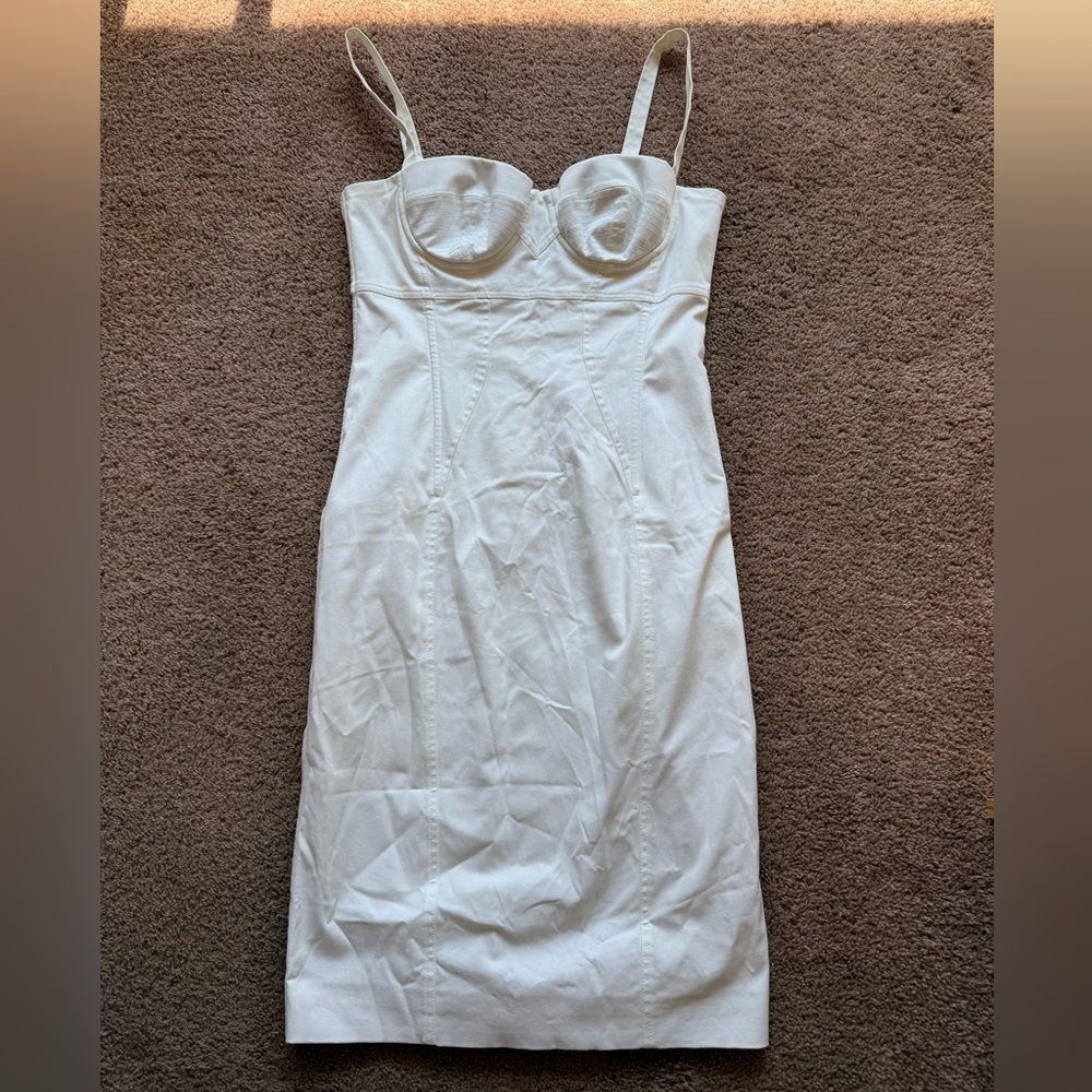 NEW NWT dolce & gabbana white corset bustier dress 10 bride bodycon miami nyc